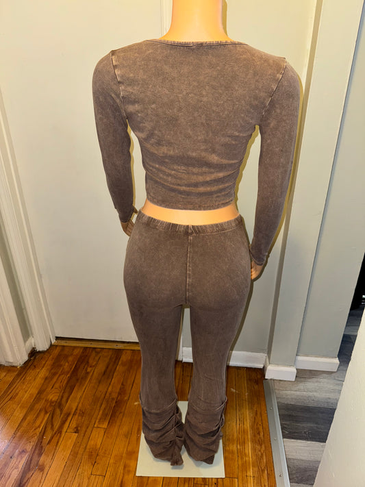 Brown 2 piece leggings set