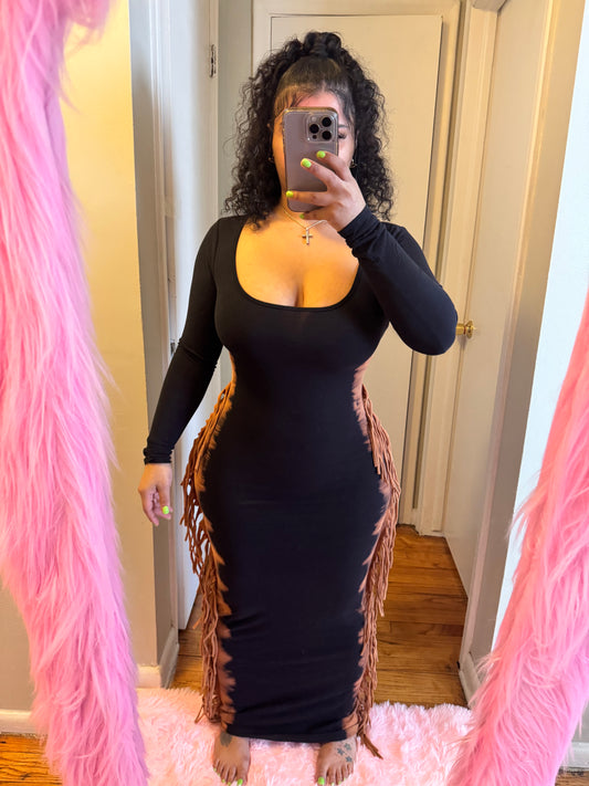 Fringe maxi dress