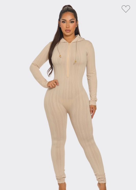 Khaki seamless jumpsuit