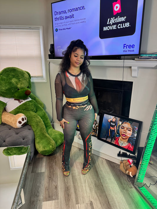 Hands on me mesh leggings set