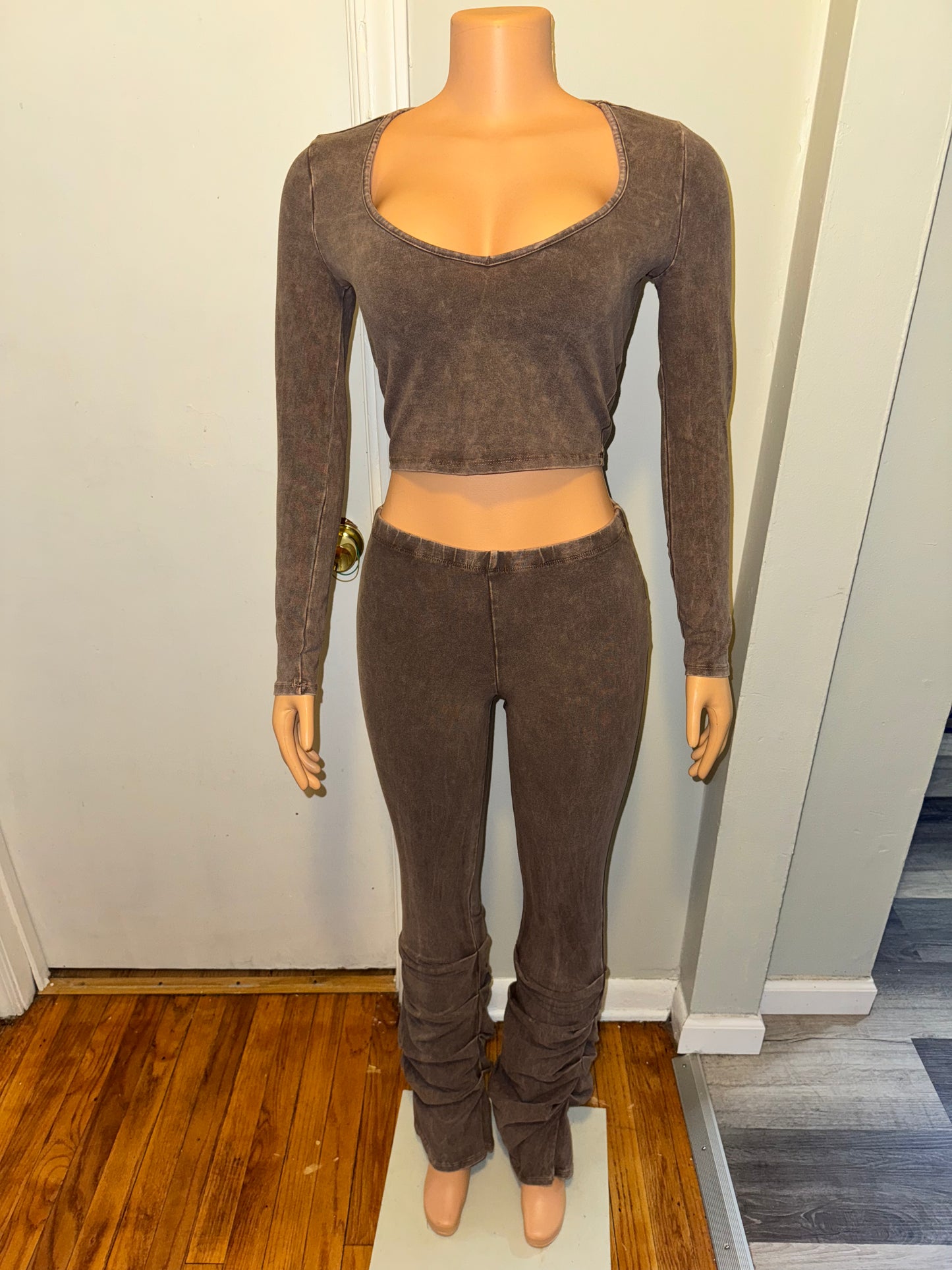 Brown 2 piece leggings set