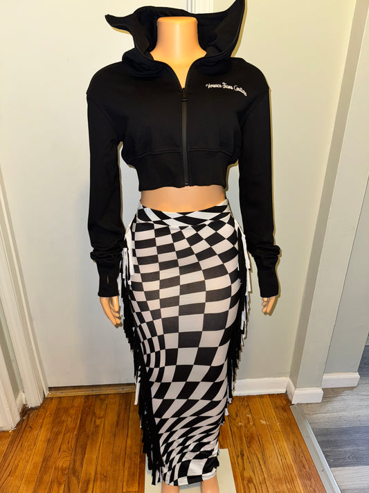 Checkered Maxi Skirt